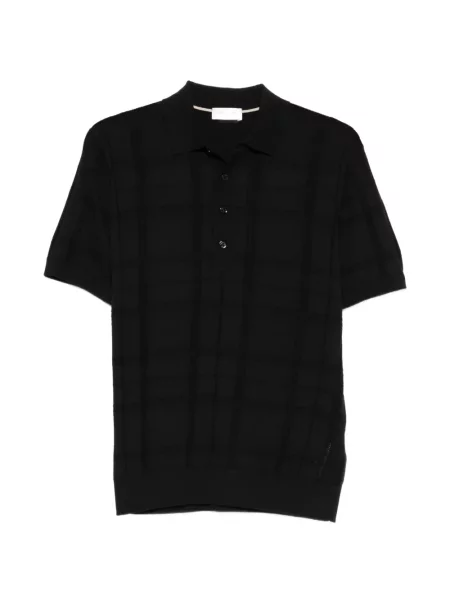 Tricou polo Paolo Pecora în carouri negru