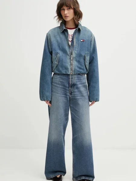 Tommy Jeans kurtka jeansowa przejściowa niebieski