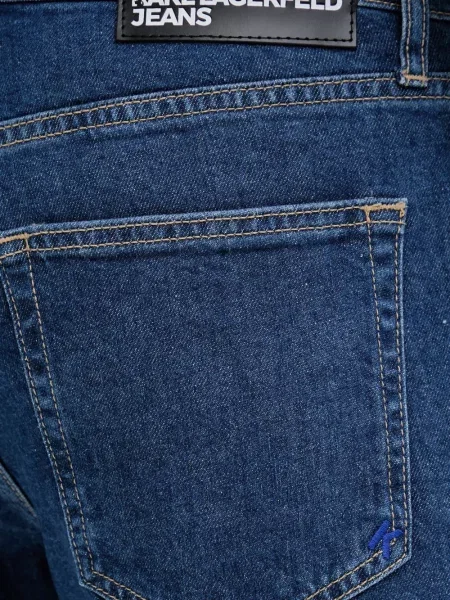 Дънки straight leg Karl Lagerfeld Jeans с автограф синьо