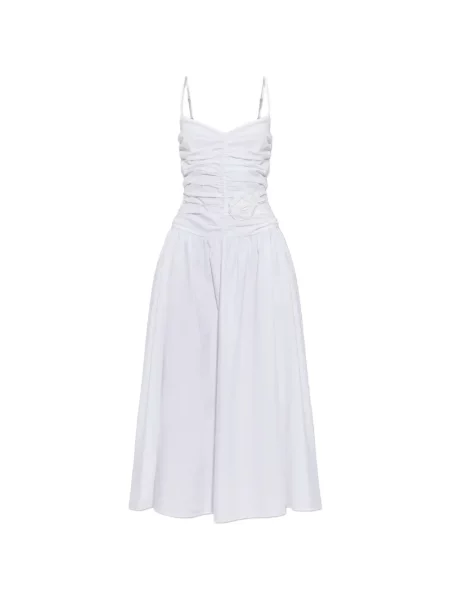 Rochie midi Rotate Birger Christensen cu model floral cu volane alb