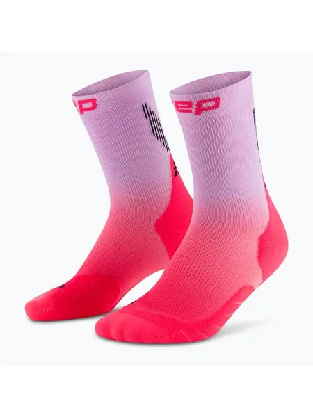 Cep Běžecké Ponožky Core Run Edt. Gradient Mid Cut pink/lilac fade růžové