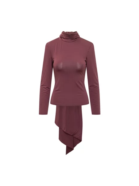 Sweter Rotate Birger Christensen z długim rękawem brązowy