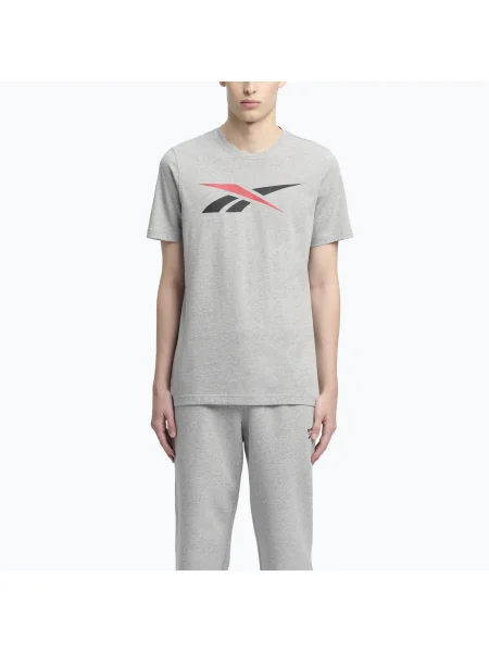 Tricou pentru bărbați Reebok Gs Vector Tee medium grey heather/vector red gri