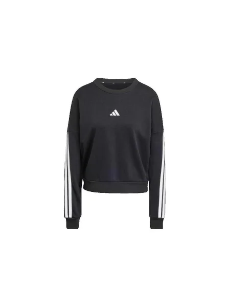 Pruhovaná froté mikina Adidas čierna