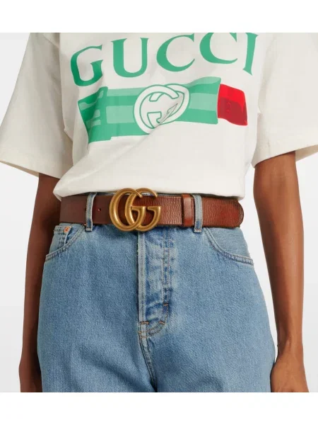 Kožený opasok Gucci hnedá
