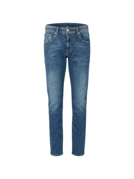 Blugi Sartoria Tramarossa cu 5 buzunare albastru