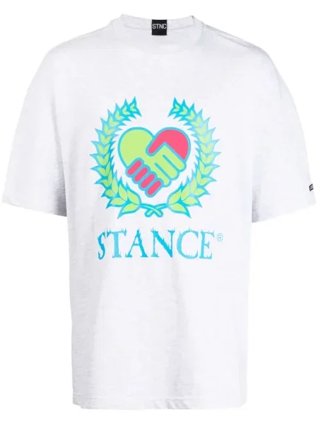 Къс тениска Stance с принт сиво