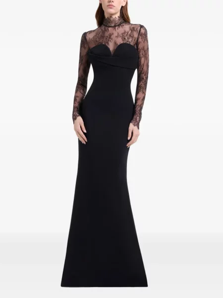 Rochie maxi Elie Saab din dantelă negru