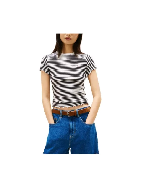 Tommy Jeans Koszulka Kobiety czarny|biały w paski S czarna