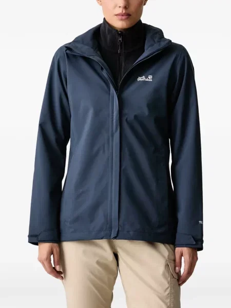 Geacă Jack Wolfskin cu glugă albastru