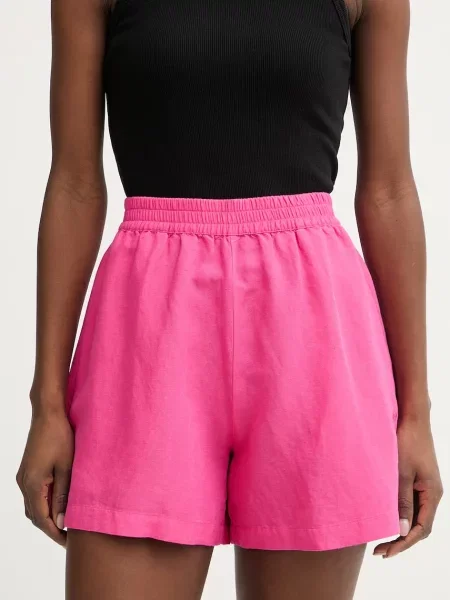 BOSS Orange szorty z lnem C Tallan różowe