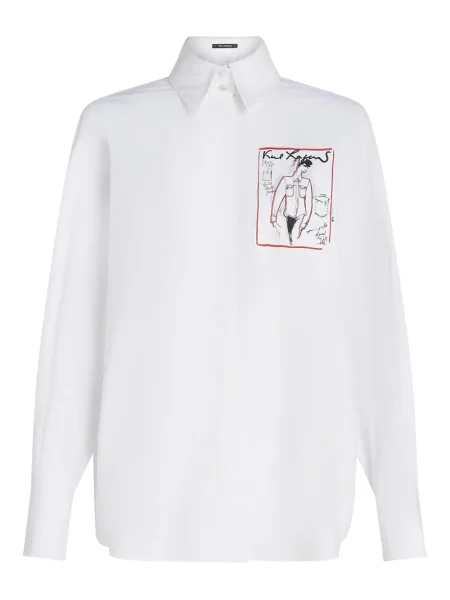Cămașă Karl Lagerfeld din poplin alb