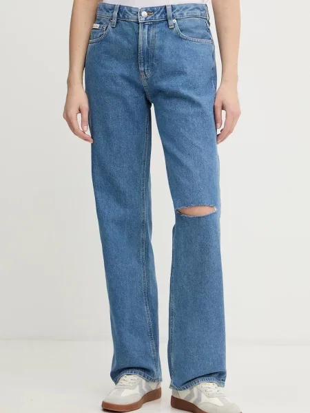 Džíny Calvin Klein Jeans medium waist modré