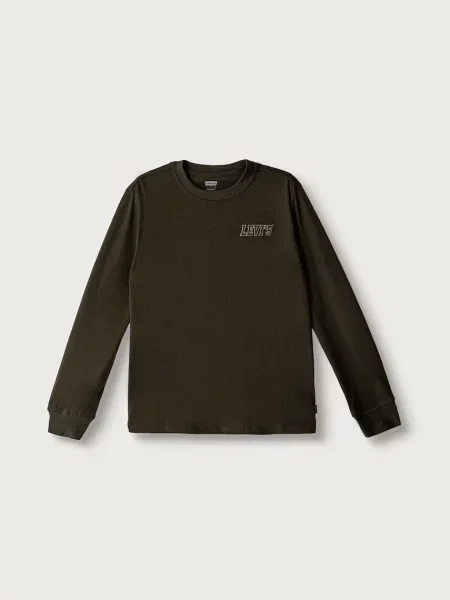 Levi's majica dugih rukava za djecu s pamukom IN THE WOODS TEE zelena