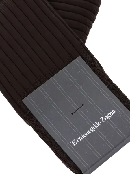 Плетени чорапи Zegna с принт кафяво