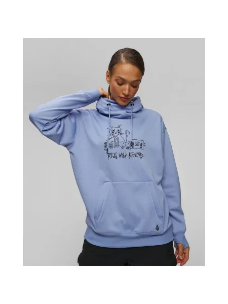 Dámska snowboardová mikina Volcom Riding Hydro P/O crystal blue modrá