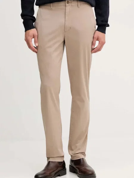 Hlače Tommy Hilfiger ravna bež