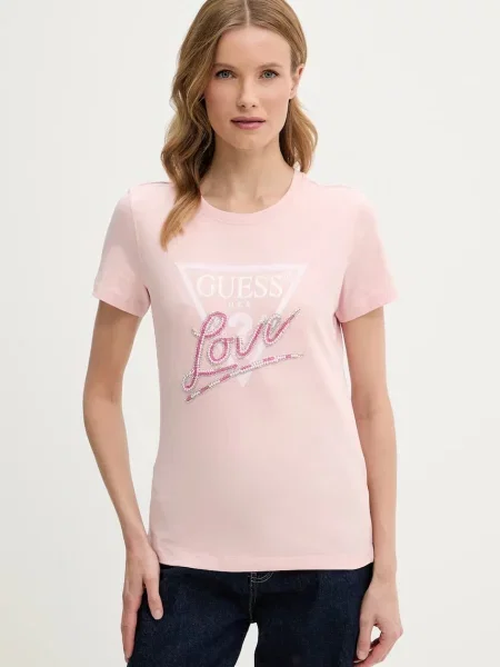 Тениска Guess розово