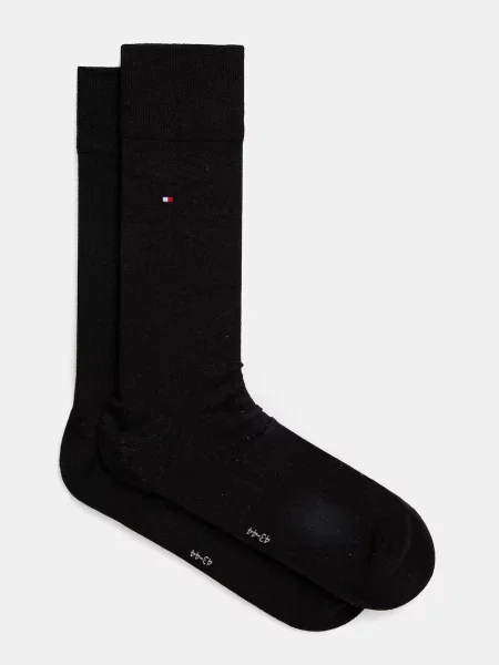 Nogavice z mešanico kašmirja Tommy Hilfiger črna