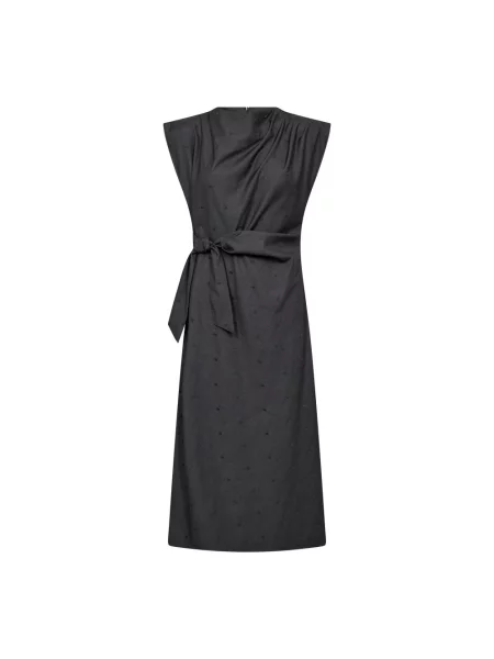 Długa sukienka maxi Co'couture elegancka wiązana szara