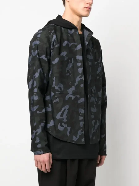 Cămașă Alchemy cu glugă cu imagine cu model camuflaj albastru