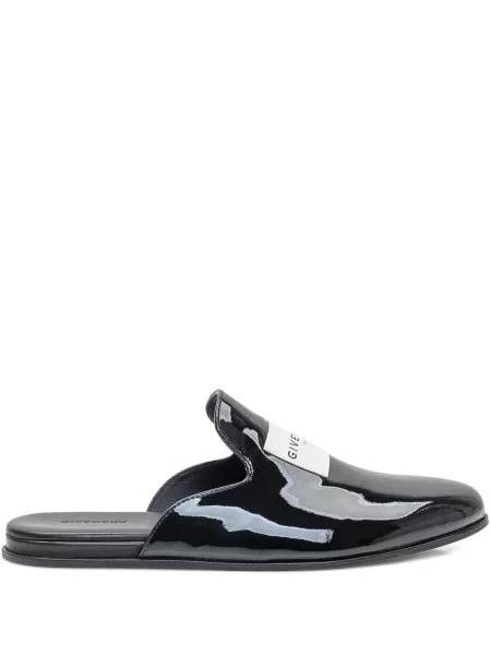 Kožené lakované bačkory Givenchy černé