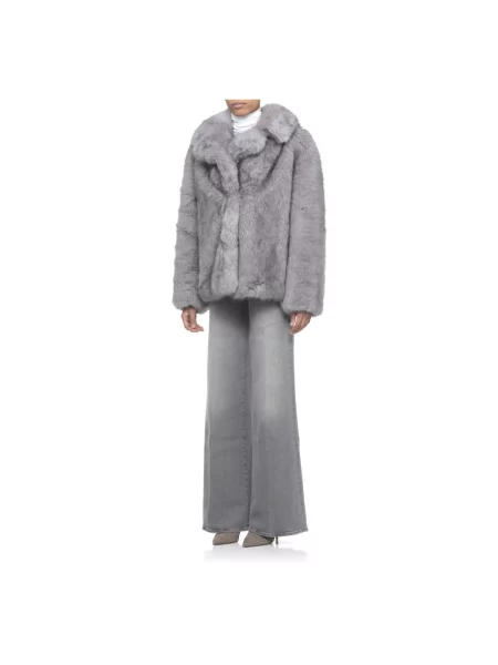 Lniana kurtka Stand Studio szara