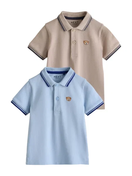 Next Tricou kitt / albastru deschis alb