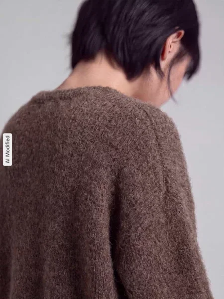 Sweter o kroju relaxed fit z mieszanki wełny model LULU' Selected