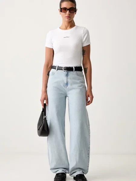 Guess Jeans tričko dámske s elastanom biela
