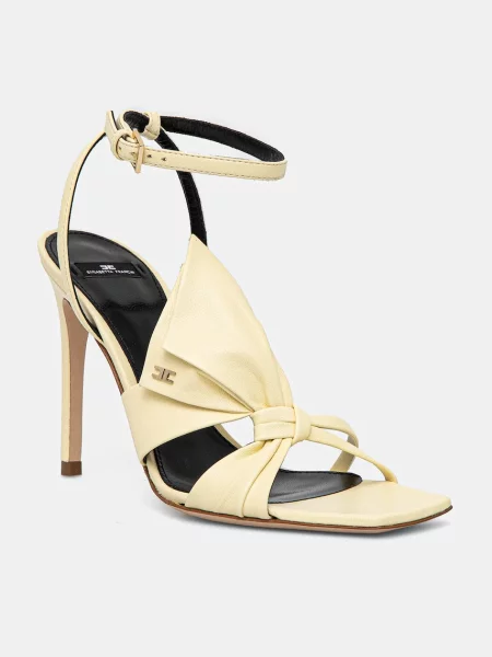 Pantofi cu toc Elisabetta Franchi din piele galben