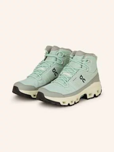 Turistické boty On Cloudrock Mid Waterproof mineral/aloe zelené