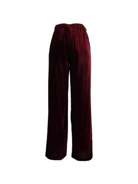 Pantaloni palazzo Weekend Max Mara de catifea roșu