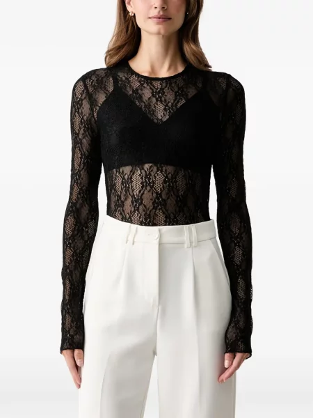 Body Twinset din dantelă negru