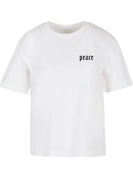 Miss Tee Tricou Peace Hand gri / gri închis / negru alb