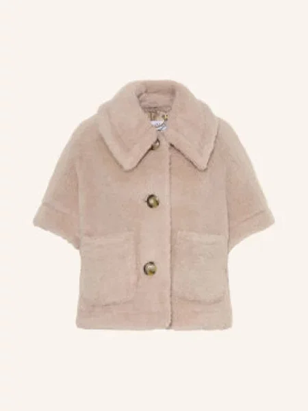 Max Mara Kamizelka Z Sztucznego Futra New Terzo Z Alpaką beige beżowa