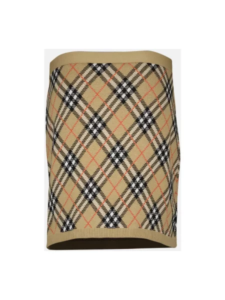 Wielobarwność spódnica mini Burberry wełniana beżowa