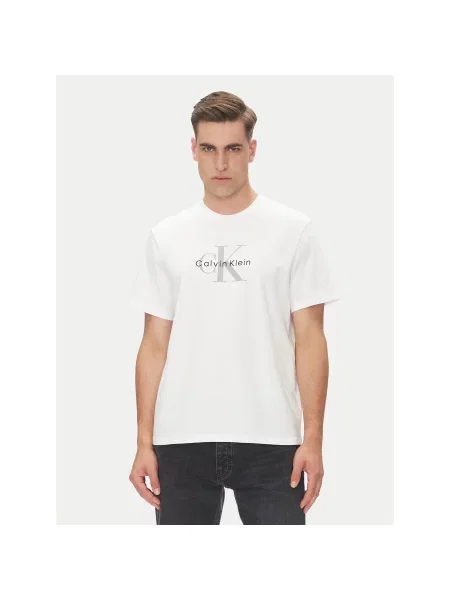 Calvin Klein Jeans T-Shirt Hero Monologo Regular Fit λευκό