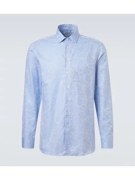 Květinová žakárová košile Etro modrá
