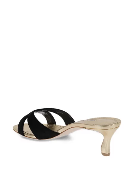 Sandale Manolo Blahnik cu bretele negru