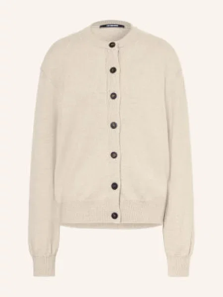 Jacquemus Pletený Svetr Le Cardigan Moulin S Merino Vlnou béžová