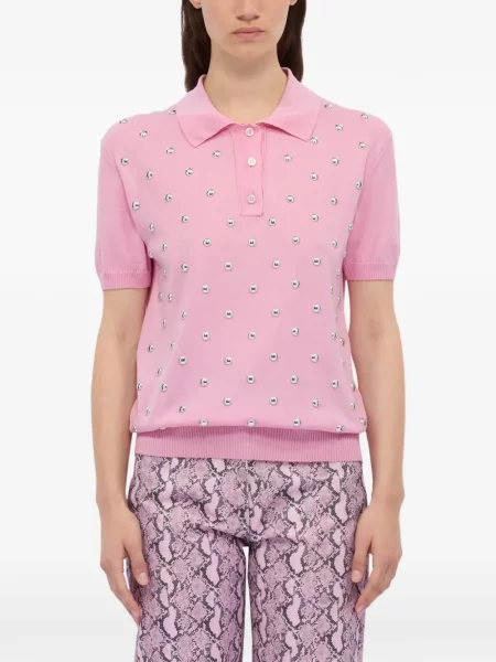 Tricou polo Msgm cu tepi roz