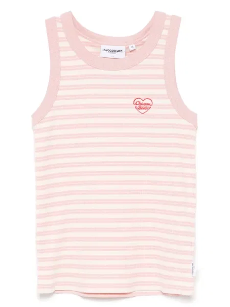 Top Chocoolate cu dungi roz