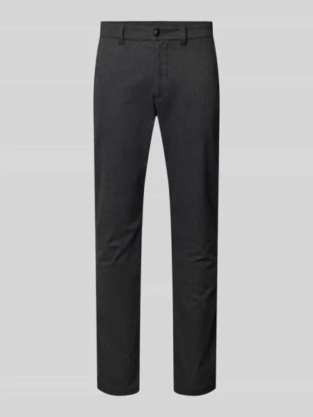 Chinosy o kroju slim fit z mieszanka bawełny model Chino Slim 2' Boss Orange czarne