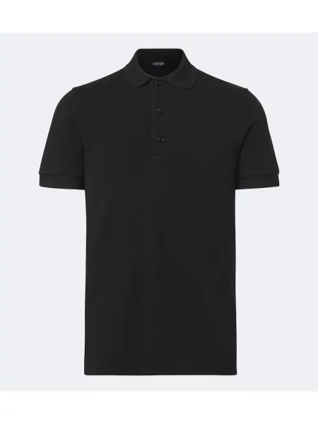 Tricou polo Tom Ford din jerseu albastru