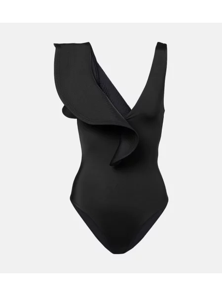 Asymetrické plavky Johanna Ortiz s volány černé