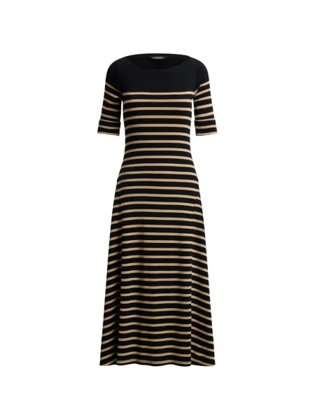 Rochie midi Lauren Ralph Lauren cu dungi negru