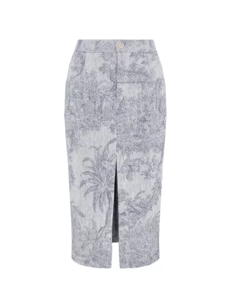 Fustă crăpată Lorena Antoniazzi cu model floral cu imagine gri