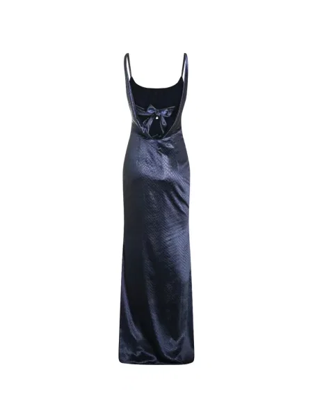 Rochie maxi Elisabetta Franchi cu funde albastru