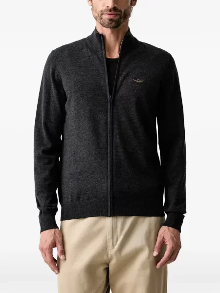 Cardigan Aeronautica Militare cu autograf gri